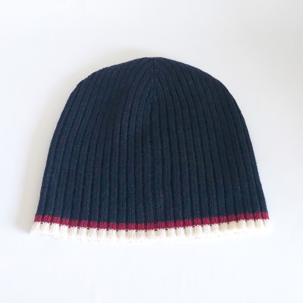 Gucci Navy Web Beenie hat